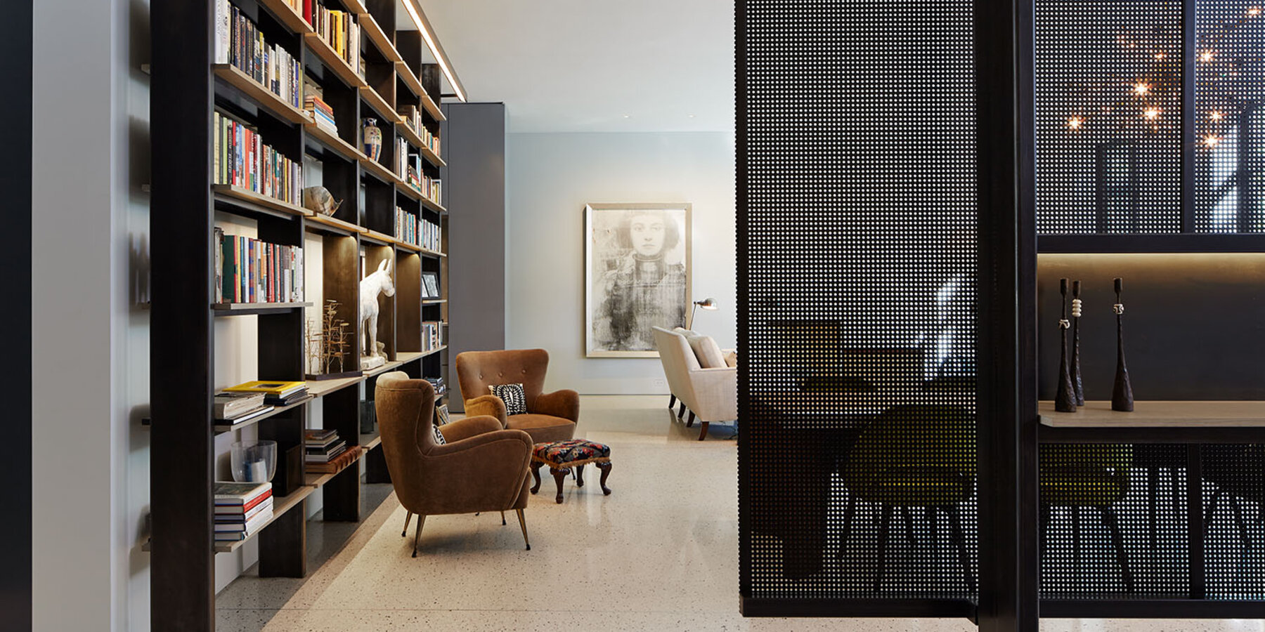 星空官网定制住宅建筑商 - Wicker Park Residence 起居和用餐空间