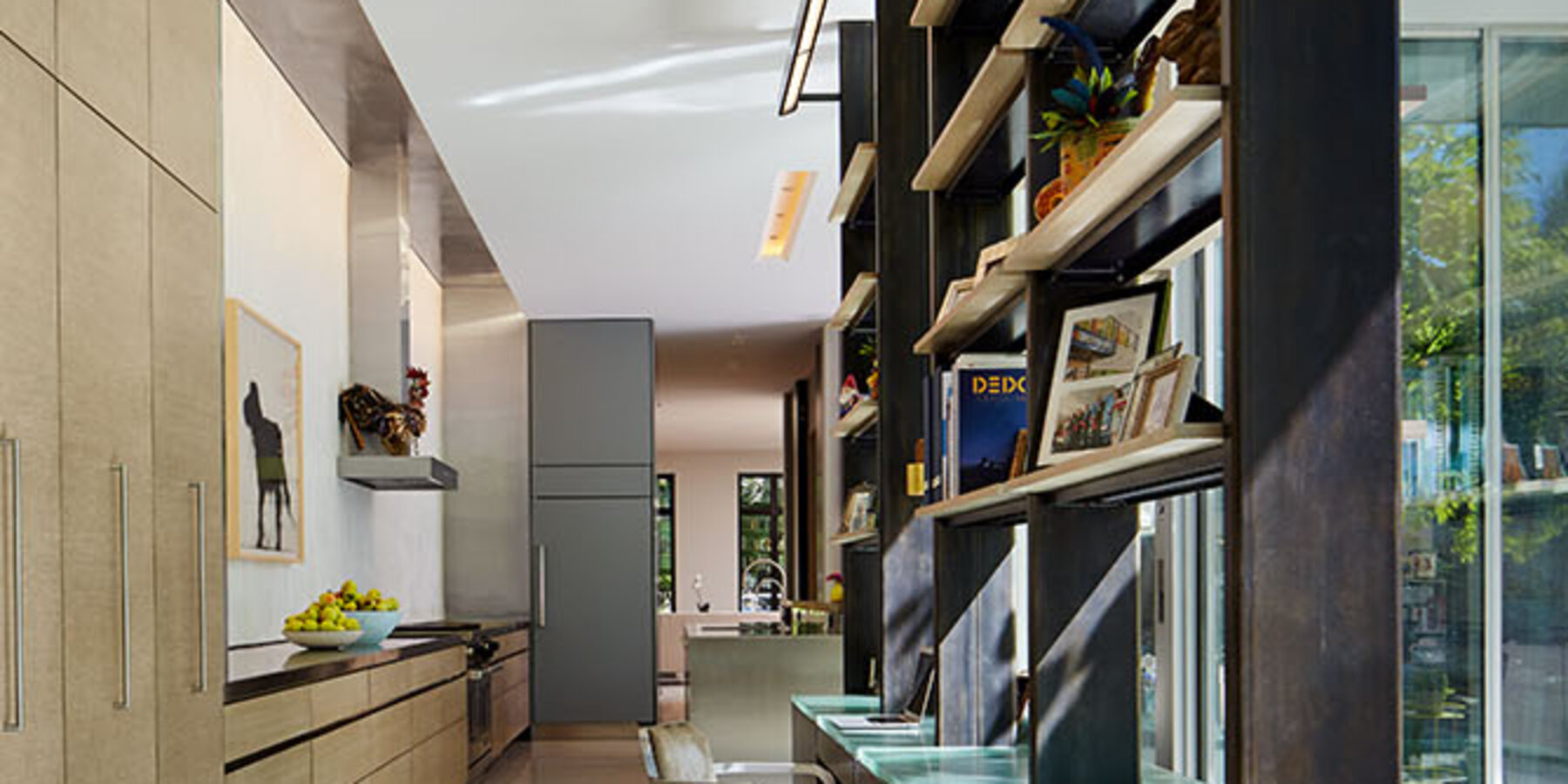 星空官网定制住宅建筑商 - Wicker Park Residence 走廊和内置架子